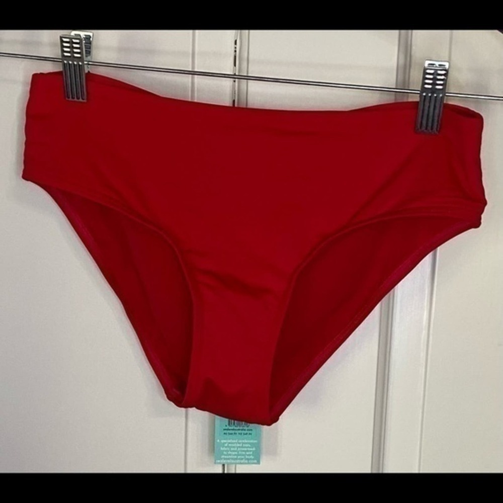Sea Level Essentials Mid Rise Bikini Bottom Red Size 6 US NWT - Picture 3 of 5
